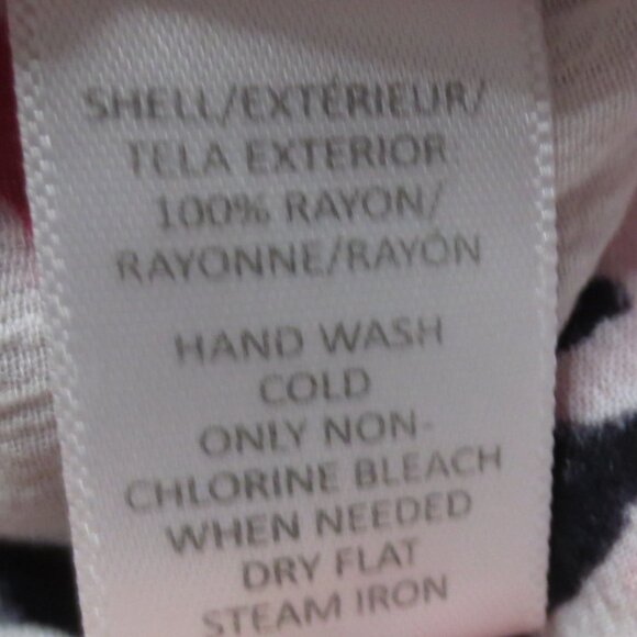 LOFT womens BLOUSE shirt SHEER floral OFF WHITE black HOT PINK career TOP SIZE S - Picture 8 of 12